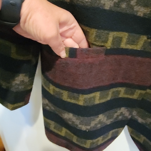 Vintage BRAETAN Wool Blend Aztec Tribal Blazer Jacket Size Large - Picture 4 of 13